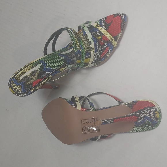 Qupid Multicolor Woman Slip-on Pointed Toe High Heel Shoes Size 10 - Picture 5 of 11